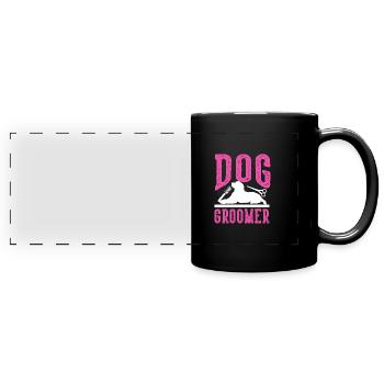 Toiletteur pour chien Toiletteur pour animaux de compagnie Hommes - Mug panoramique uni - noir - Devant