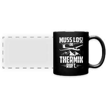 Segelflug - Panorama-Tasse farbig - Schwarz - Vorne