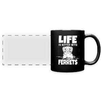 Dictons de furet - Mug panoramique uni - noir - Devant