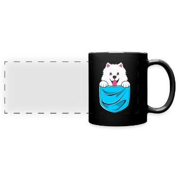 Samoyed - Full Colour Panoramic Mug - black - Front