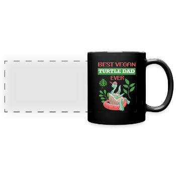 Schildkröten - Panorama-Tasse farbig - Schwarz - Vorne