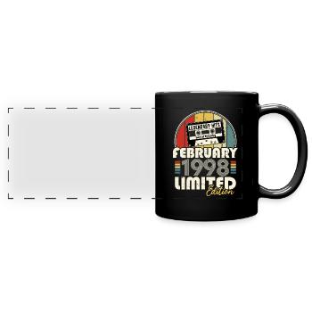 Février 1998 Vintage Anniversaire Rétro Cadeau - Mug panoramique uni - noir - Devant