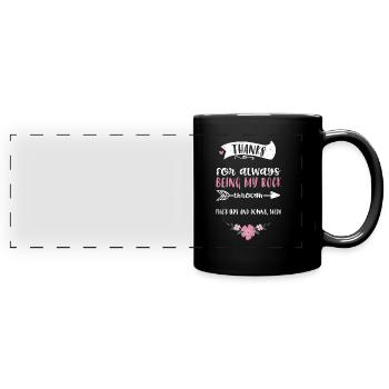 Merci d’être toujours mon roc... - Mug panoramique uni - noir - Devant