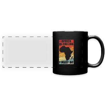 Afrique Safari Africa Cadeau Rétro Afrique du Sud Afro - Mug panoramique uni - noir - Devant