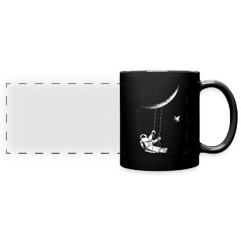 Astronaut moon - Full Colour Panoramic Mug - black - Front