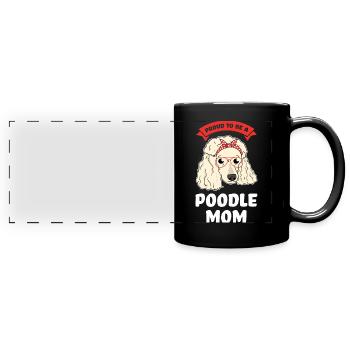 Pudel Pudel Mama Pudel Geschenk - Panorama-Tasse farbig - Schwarz - Vorne