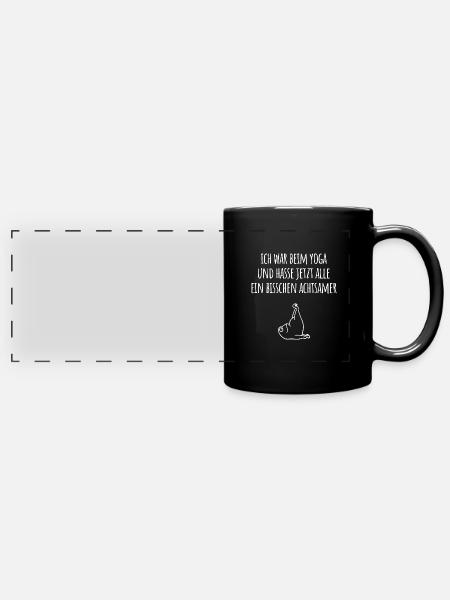 Yoga Frosch - Panorama-Tasse farbig - Schwarz