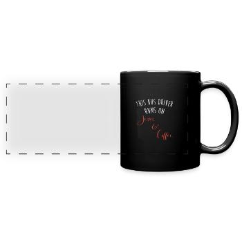 Schulbusfahrer Schulbus - Panorama-Tasse farbig - Schwarz - Vorne