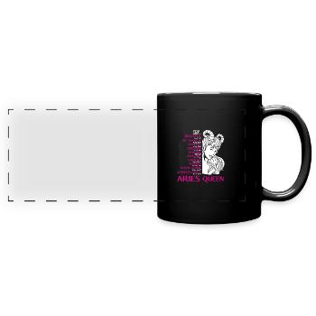 Sternzeichen Widder - Panorama-Tasse farbig - Schwarz - Vorne