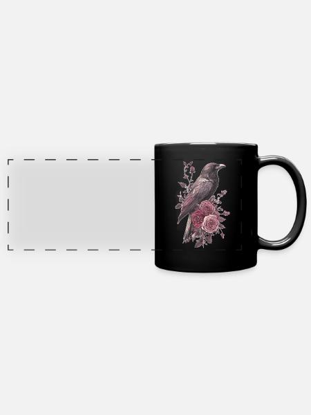 Corbeau - Mug panoramique uni - noir