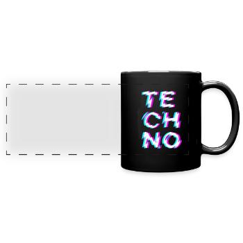 Techno Rave - Mug panoramique uni - noir - Devant