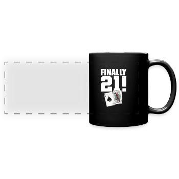 Blackjack Black Jack Geburtstag - Panorama-Tasse farbig - Schwarz - Vorne