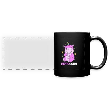 Hippopotamus - Full Colour Panoramic Mug - black - Front