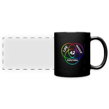Antwort 42 - Panorama-Tasse farbig - Schwarz - Vorne