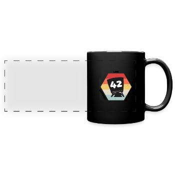 Antwort 42 - Panorama-Tasse farbig - Schwarz - Vorne