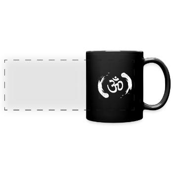 Meditation Om Aum Symbol - Panorama-Tasse farbig - Schwarz - Vorne