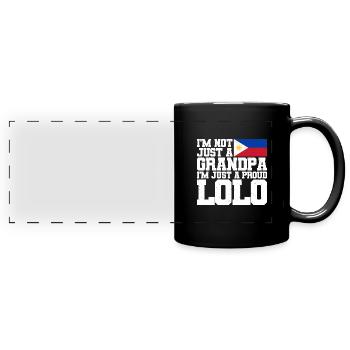 Philippinen Flagge - Panorama-Tasse farbig - Schwarz - Vorne