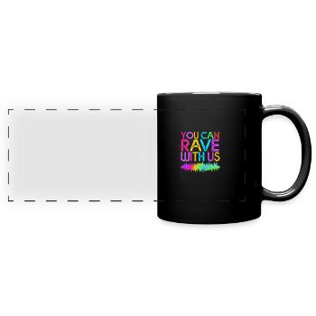 Rave Raver Musique techno Techno basse Table de mixage - Mug panoramique uni - noir - Devant