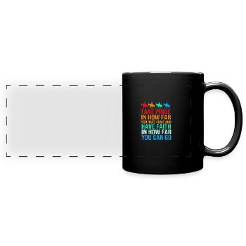Dressur Dressurpferd Dressurreiter - Panorama-Tasse farbig - Schwarz - Vorne