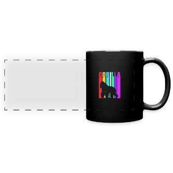 Gorilla - Panorama-Tasse farbig - Schwarz - Vorne