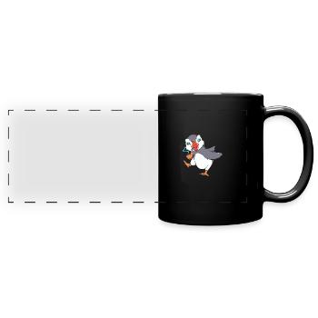 Papageientaucher Puffin - Panorama-Tasse farbig - Schwarz - Vorne