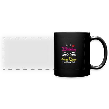 Sternzeichen Widder - Panorama-Tasse farbig - Schwarz - Vorne