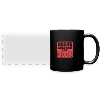 2029 - Panorama-Tasse farbig - Schwarz - Vorne