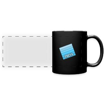 Geschenk für Freya - Panorama-Tasse farbig - Schwarz - Vorne