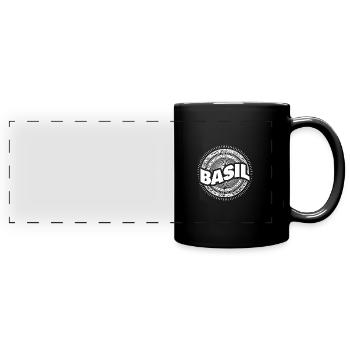Geschenkidee Basil - Panorama-Tasse farbig - Schwarz - Vorne