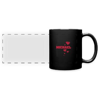 Geschenkidee Michael - Panorama-Tasse farbig - Schwarz - Vorne