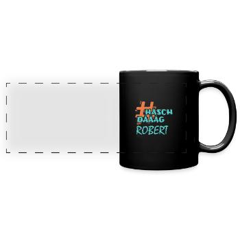 First name Robert - Full Colour Panoramic Mug - black - Front