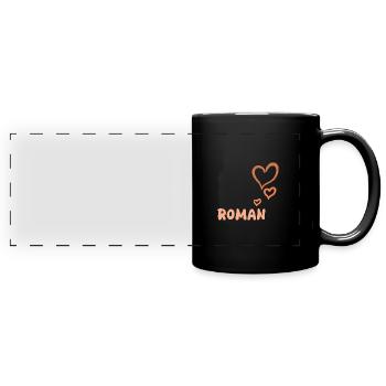 Romain comme prénom - Mug panoramique uni - noir - Devant