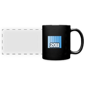 Zahl 2011 - Panorama-Tasse farbig - Schwarz - Vorne