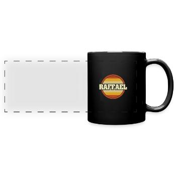 Vorname Raffael - Panorama-Tasse farbig - Schwarz - Vorne
