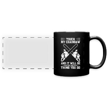 Arboriste Corde Bûcheron Outils Tronçonneuse H - Mug panoramique uni - noir - Devant