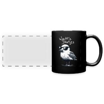 Watt’n Döntjes Coole Möwe Dicton bas allemand - Mug panoramique uni - noir - Devant