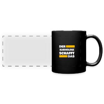 Geschenk für Kardiologe - Panorama-Tasse farbig - Schwarz - Vorne
