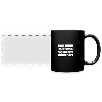 Geschenk für Kardiologe - Panorama-Tasse farbig - Schwarz - Vorne