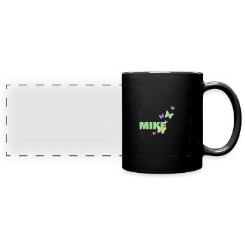 First name Mike - Full Colour Panoramic Mug - black - Front