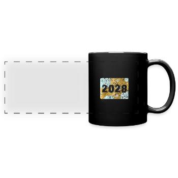 2028 - Panorama-Tasse farbig - Schwarz - Vorne
