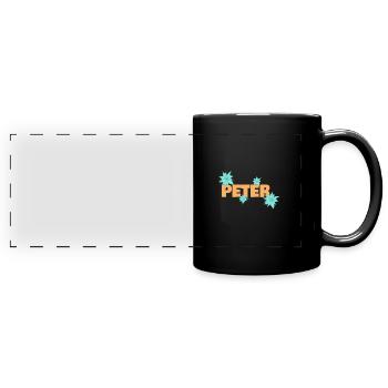 Edelweiß Peter - Panorama-Tasse farbig - Schwarz - Vorne