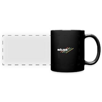 Arbeitsplatz Mälzer - Panorama-Tasse farbig - Schwarz - Vorne