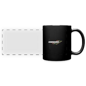 Zimmerer als Arbeitsplatz - Panorama-Tasse farbig - Schwarz - Vorne