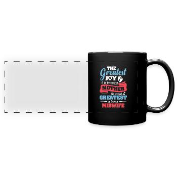 Support your local Midwife - Panorama-Tasse farbig - Schwarz - Vorne