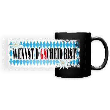 Biker Motorrad Boxer Abenteuer Gentlemen Scrambler - Panorama-Tasse farbig - Schwarz - Vorne
