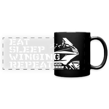Biker Motorrad Goldwing Spruch für Bikertreff - Full Colour Panoramic Mug - black - Front