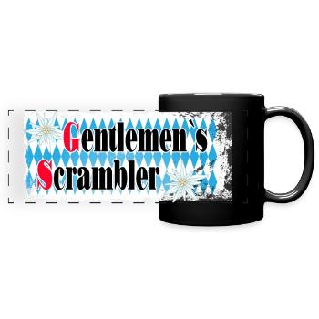 Biker Motorcycle Boxer Adventure Gentlemen Scrambler - Full Colour Panoramic Mug - black - Front