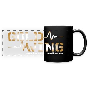 Motorrad Biker Spruch Goldwing GL1800 was sonst - Full Colour Panoramic Mug - black - Front