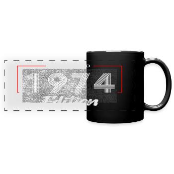 50. Geburtstag 1974 begrenzte Auflage - Panorama-Tasse farbig - Schwarz - Vorne