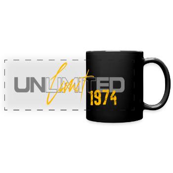 50. Geburtstag 1974 begrenzte Auflage - Panorama-Tasse farbig - Schwarz - Vorne